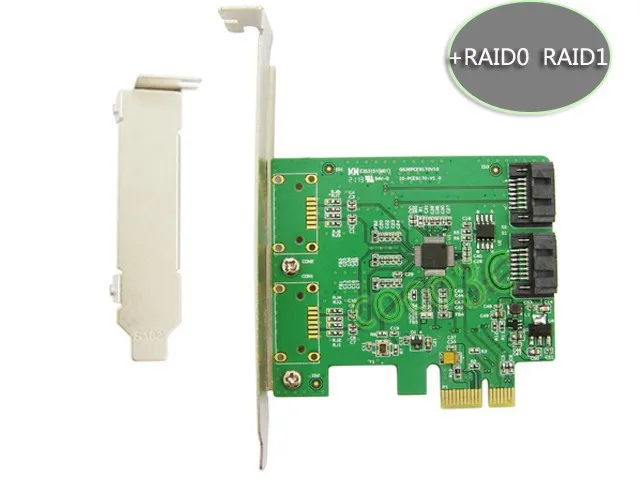 Marvell чипсет с 2 портами SATA 6 Гбит/с PCI Express контроллер карта RAID 0 RAID1 + PCI-e для 3