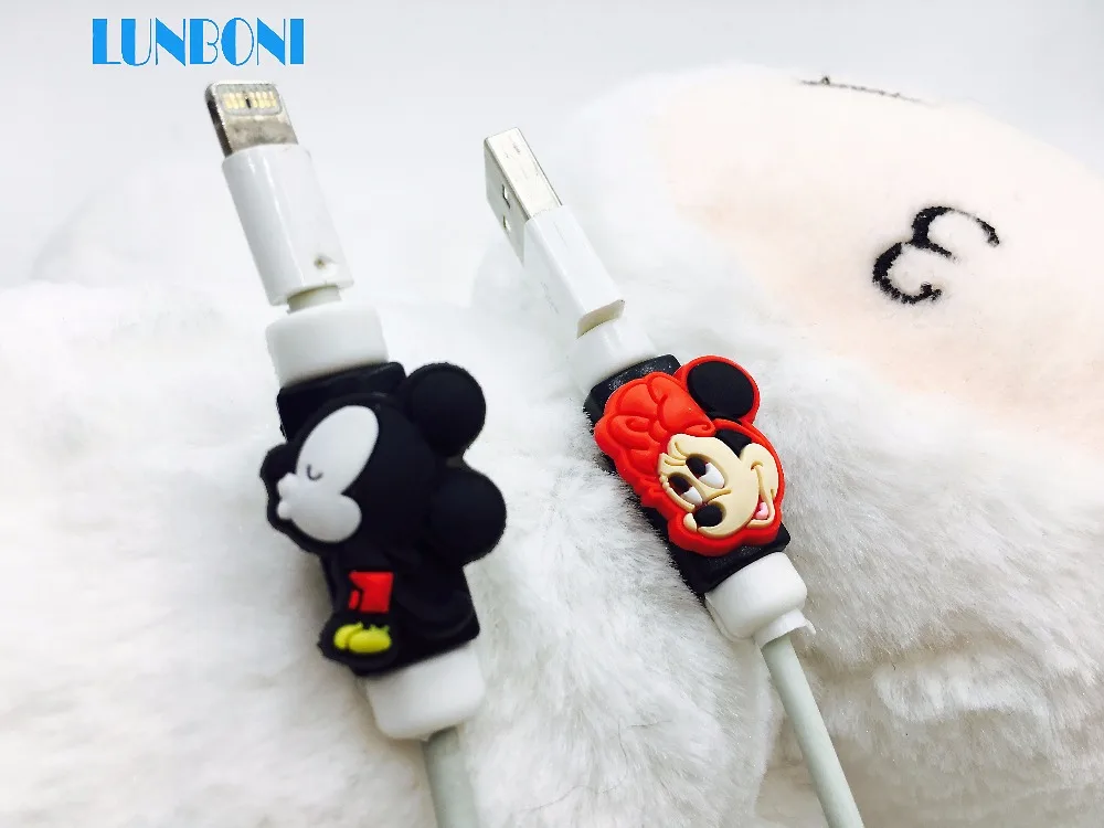 10 шт./лот Микки Маус Анти-перелом мультфильм USB защитный кабель для намотки данных