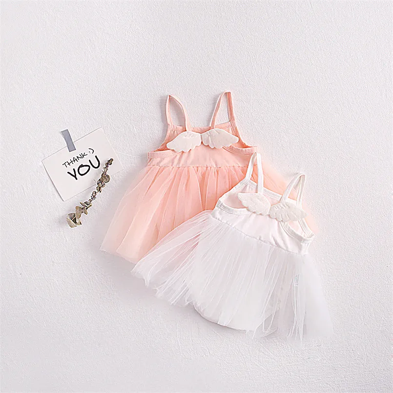 

Cartoon angel wing design baby summer dress infant girls suspender costumes kids dresses for girls clothing children dresses