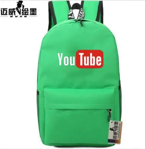 Яркие цвета, Youtube рюкзаки с логотипами, Подростковая сумка для ноутбука, женская и мужская школьная сумка, для девочек и мальчиков, дорожная сумка через плечо - Цвет: 7
