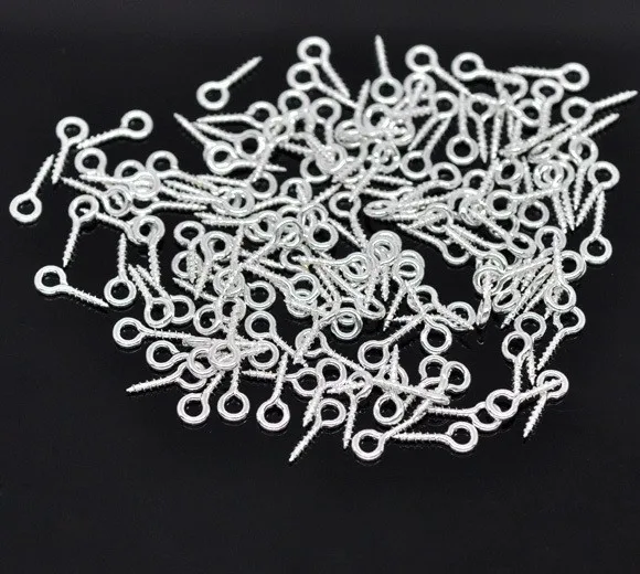 

Hot Sale! Free Shipping,1000Pcs 8x4MM SP Screw Eye Bail Top Drilled Findings