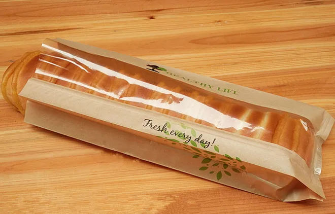 10 шт./лот экологически чистые бумажные пакеты из крафт бумаги для Грэма хлеба