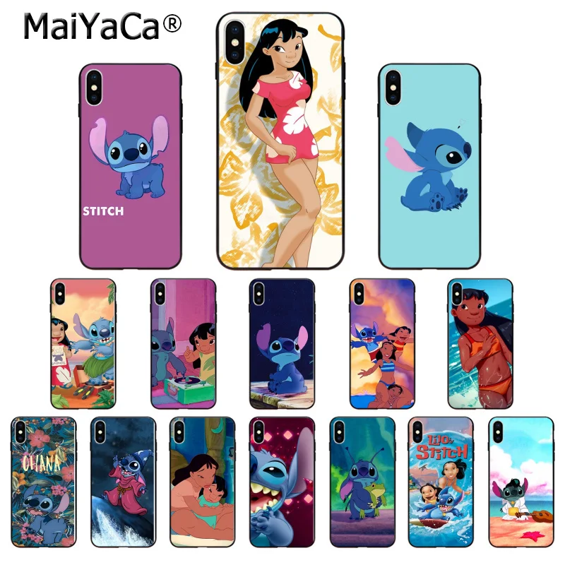 Чехол для мобильного телефона MaiYaCa с рисунком Лило Ститч Apple iPhone 8 7 6 6S Plus X XS MAX 5 5S SE