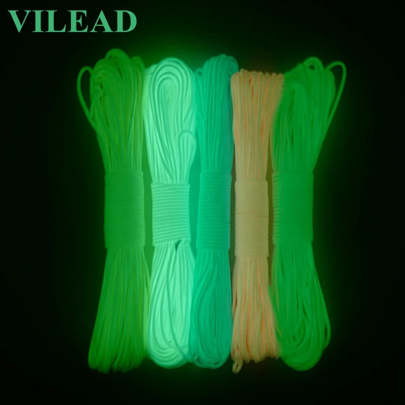 VILEAD 550 спасательное 9 Core Paracord открытый люминесцентные веревки охраны окружающей среды 5 цветов Noctilucence Paracord