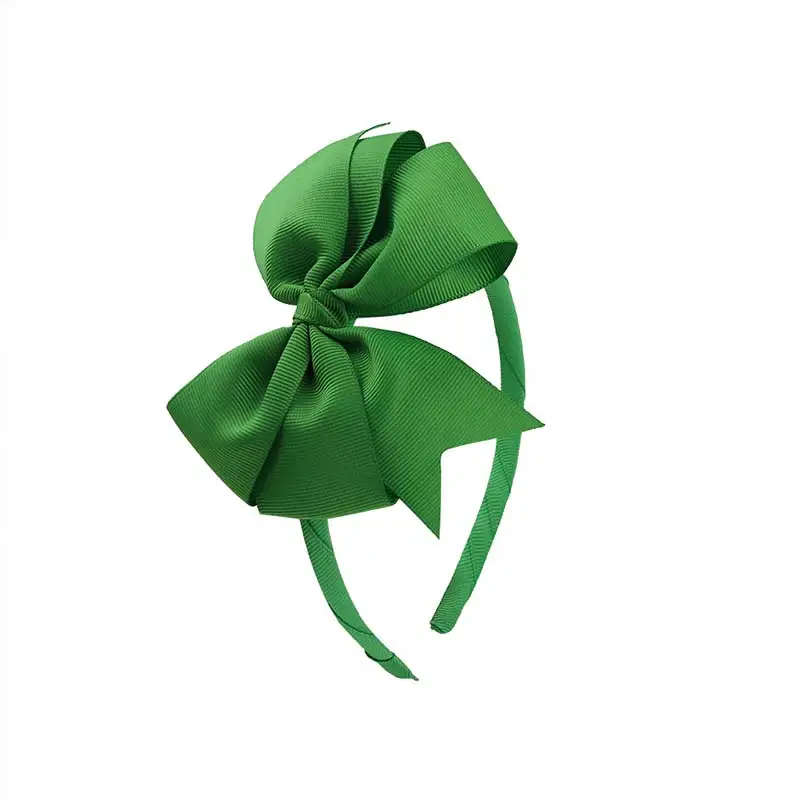 Green D Новинка, 98 цветов, повязка для волос с бантом для девочек, детская цельная повязка для волос с корсажной лентой ручной работы, аксессуары для волос в горошек, головной убор - Цвет: Green D