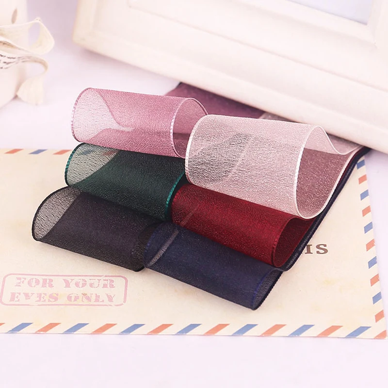 Лента из органзы прозрачная однотонная в Корейском стиле 38 мм | Дом и сад