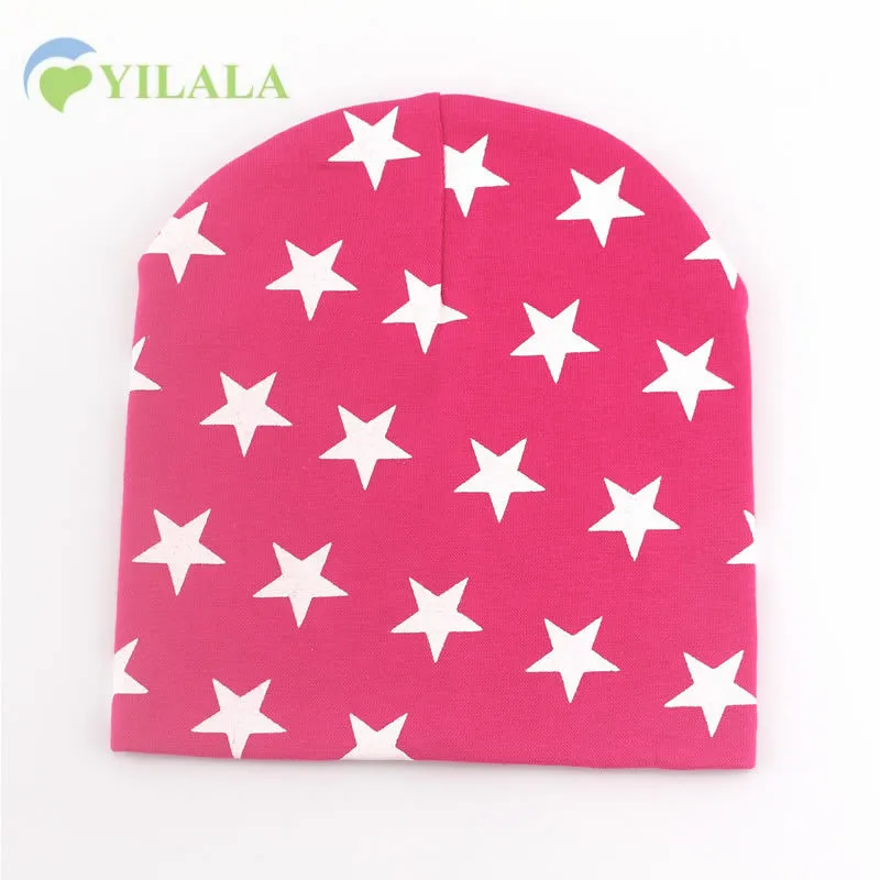 Однотонные хлопковые детские головные уборы со звездами модные шапки для