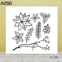 azsg plant flower grass clear stamps for diy scrapbookingcard makingalbum decorative silicon stamp crafts