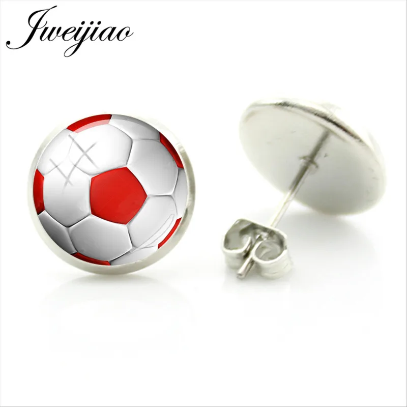 Повседневные спортивные серьги гвоздики JWEIJIAO в виде футбольного мяча ювелирные