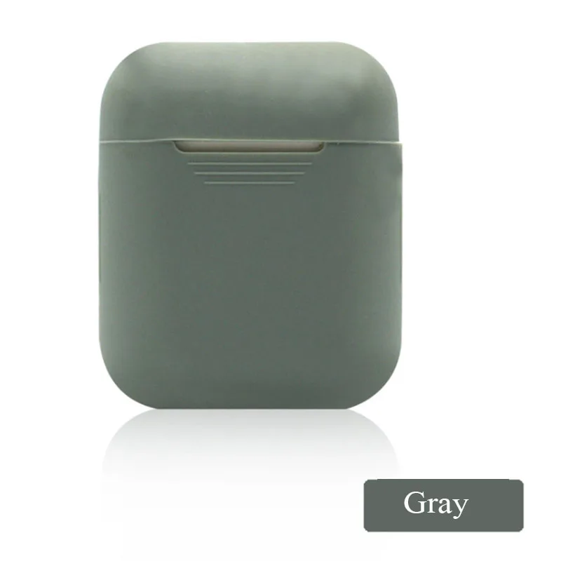Gray BOORUI Мягкий силиконовый чехол s для Airpods противоударный чехол для умных наушников ультратонкий протектор чехол с модными цветами - Цвет: Gray