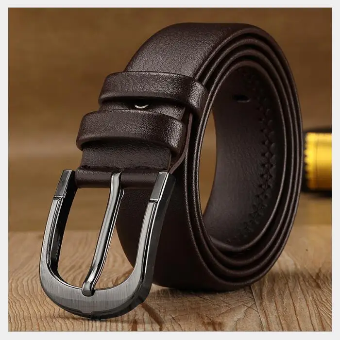 Мужской ремень с пряжкой язычком высококачественный черный мужской широкий