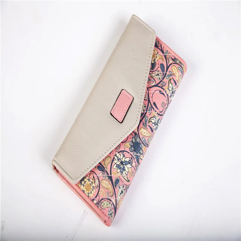 Женские кошельки-конверты из искусственной кожи Дамский удлиненный бумажник в