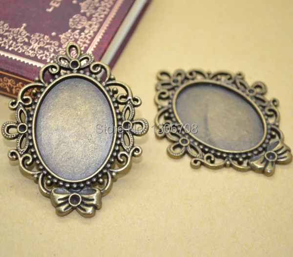 Античный металлический поддон в бронзовой оправе 10 шт./лот пустая подвеска виде
