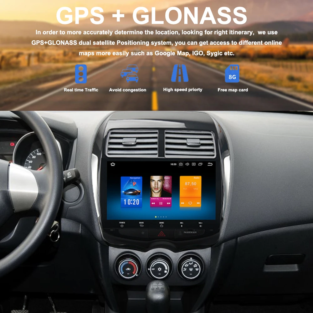 10," ips 1 Din Android 9,0 автомобиля gps для Mitsubishi ASX Citroen C4 авто навигации головное устройство мультимедиа 4 г 32 г PX5 8-ядерный