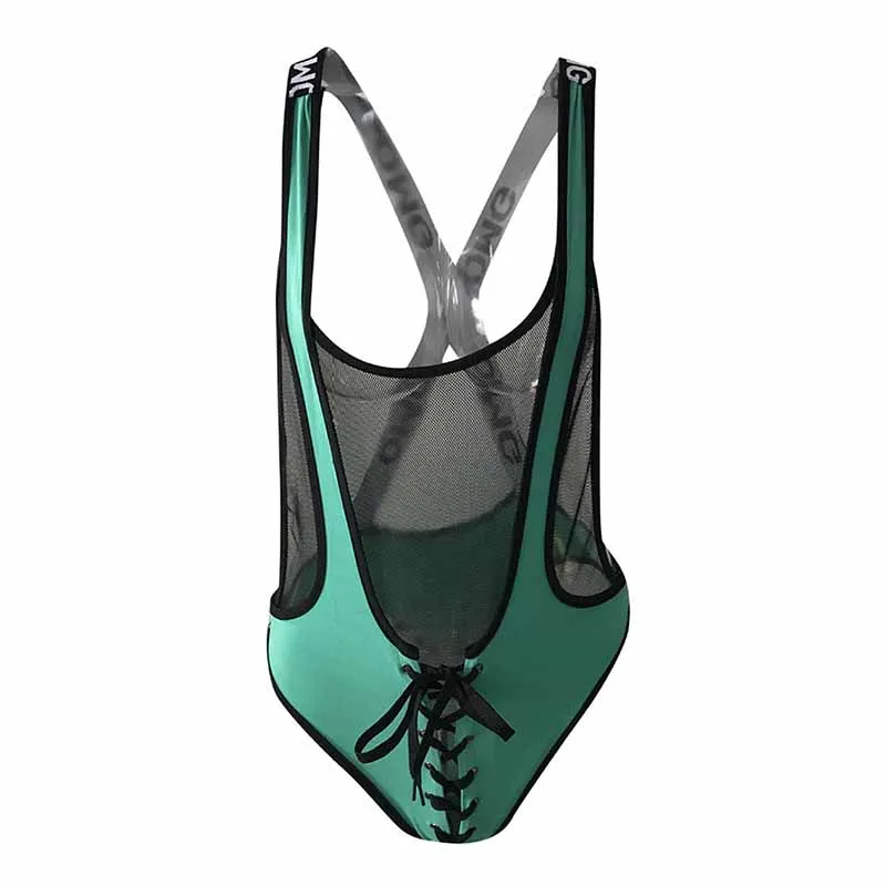 Stage Loaded Bar DSDJ Singer Costume GOGO Show Sexy Mesh Girth Straps Jazz Jumpsuit DQ11271 | Тематическая одежда и