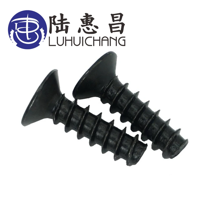 Саморезы Luchang M1.2 M1.4 M1.7 M2 M2.3 M2.6 M3 Philips с потайной плоской головкой и хвостом черного цвета