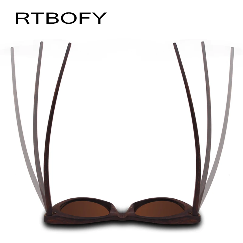 RTBOFY деревянные солнцезащитные очки для женщин Бамбуковая оправа с
