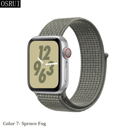 7- Spruce Fog Спортивный ремешок-петля для apple watch 4, 5, 3, 44 мм, 40 мм, correa, 42 мм, 38 мм, iwatch, браслет, дышащий, apple, Аксессуары для часов - Цвет ремешка: 7- Spruce Fog