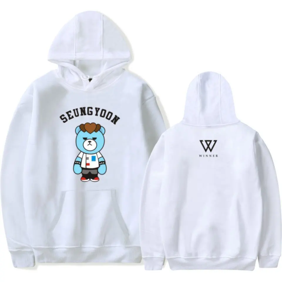 Two Step WINNER Hoodie Print SEUNG YOON JIN WOO TAEHYUN MINHO Fashion Sweatshirt With Hat | Мужская одежда