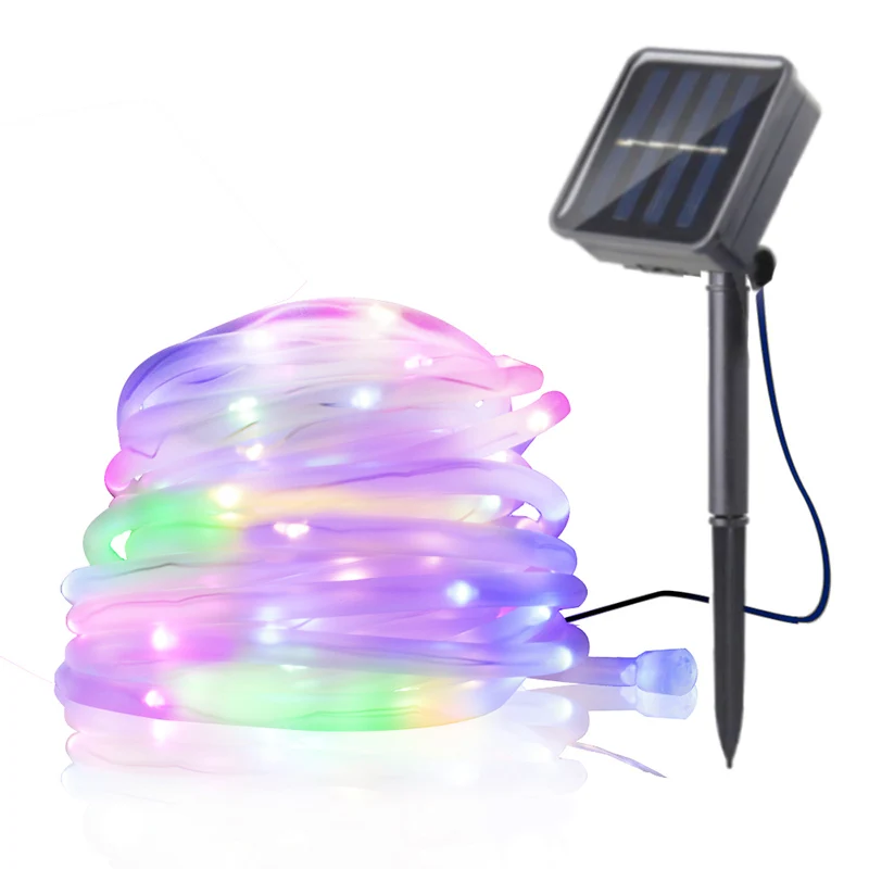 Multicolor Гирляндой праздничное светодиодный гирлянды Рождественские огни Открытый Солнечный Водонепроницаемый веревка светодиодный украшения гирлянды вечерние свадебные туфли - Испускаемый цвет: Multicolor