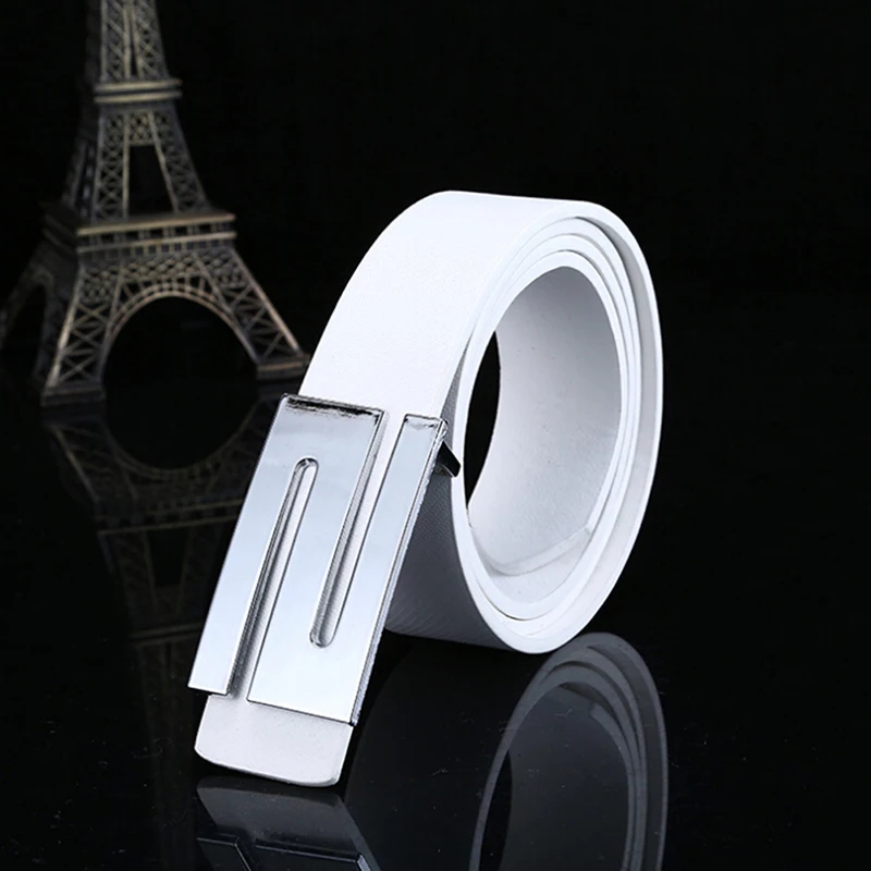 Роскошный кожаный ремень для мужчин двусторонний модный гладкий с буквами