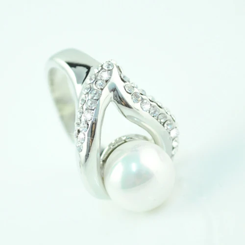 AOLOSHOW Элегантное сердце свадебное жемчужное кольцо для женщин подарок ювелирные