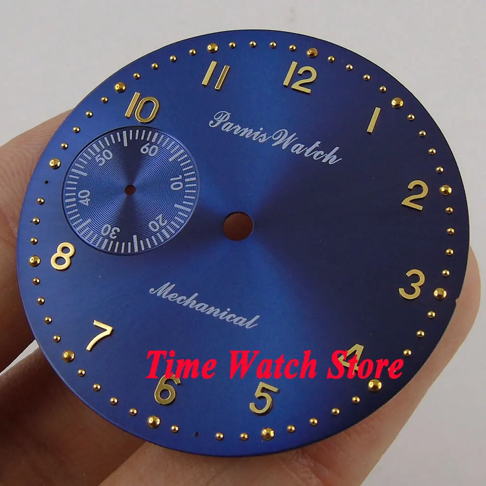 Циферблат Parnis 38 9 мм Rolyal синий циферблат золотые отметки подходит для