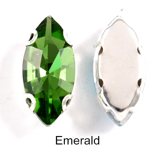 Emerald 5 размеров, прозрачные стразы для глаз лошади, пришивные стразы с когтями, Стразы для одежды, украшения B0833 - Цвет: Emerald