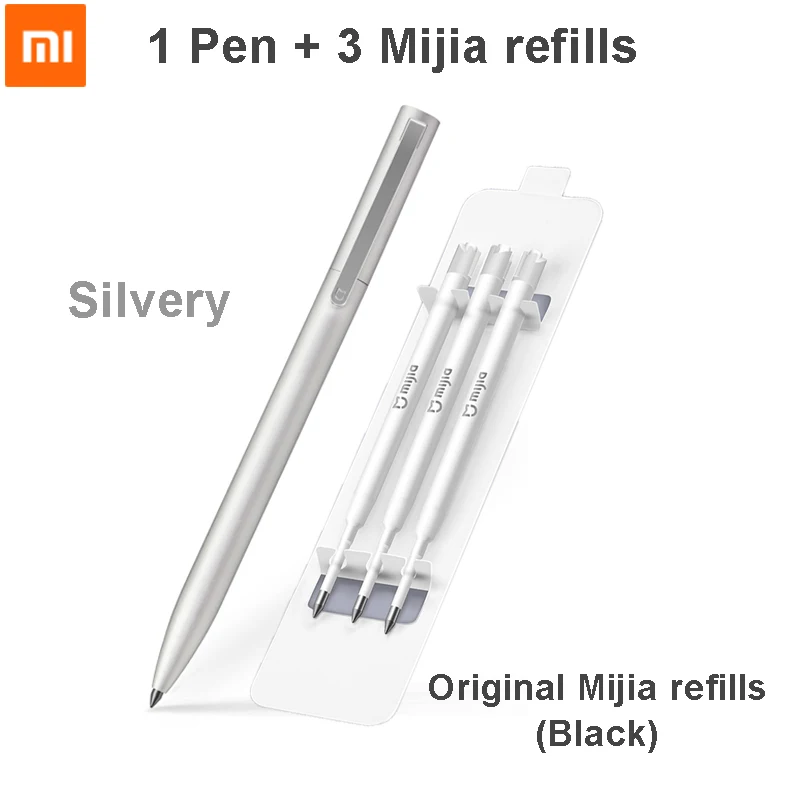 1 golden 3 black Xiaomi Mijia Sign Pen 9,5 мм ручка для подписи PREMEC гладкая швейцарская заправка MiKuni Япония чернила добавить Mijia ручка черный Заправка - Цвет: 1 golden 3 black