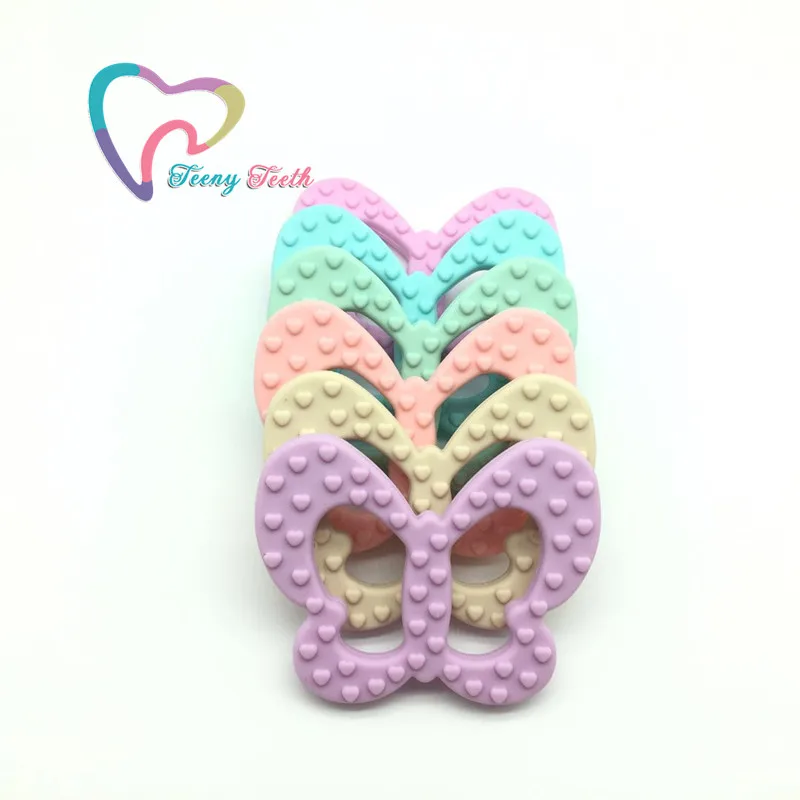 Teeny зубцы 20 шт. Бабочка Детские силикон для жевания Прорезыватели силиконовые для хранения пищевых продуктов Прорезыватели Детские бабочки Подвески для игрушек для DIY Jewely