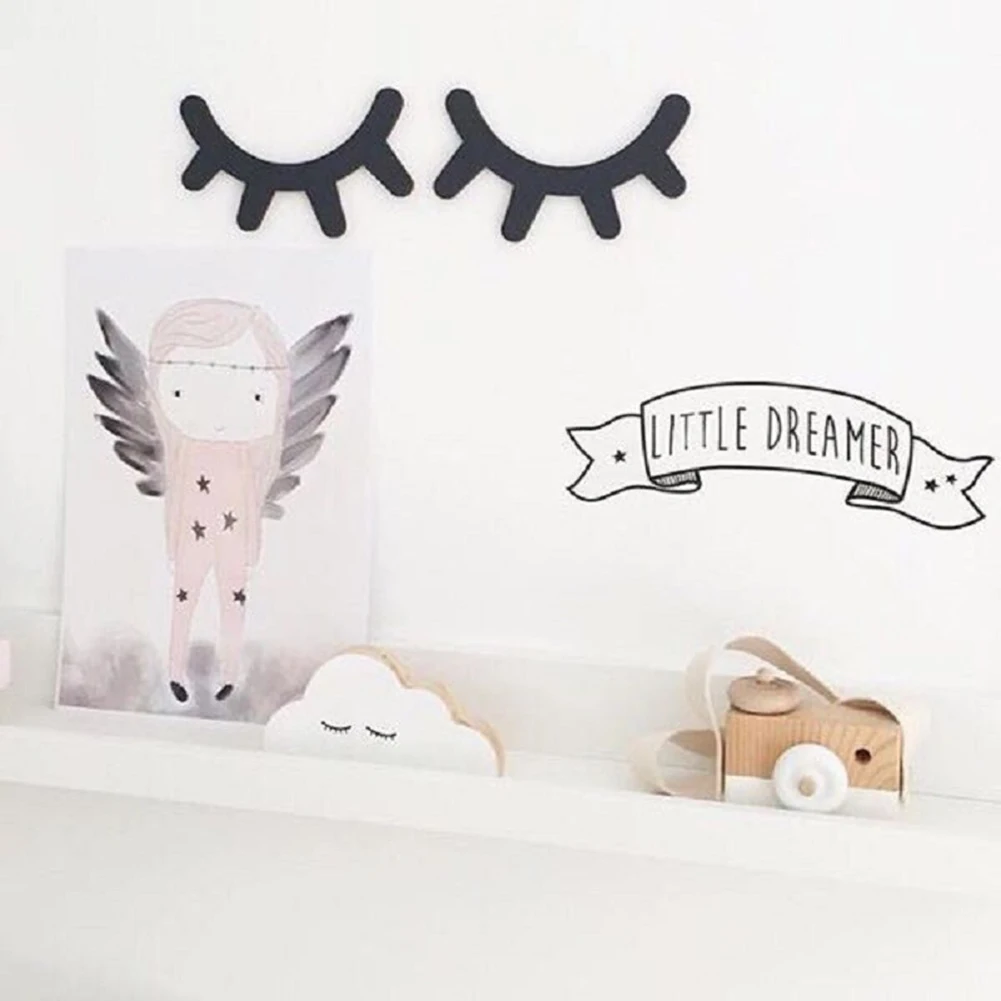 2 шт. Наклейки на стены с деревянными ресницами для детской спальни гостиной