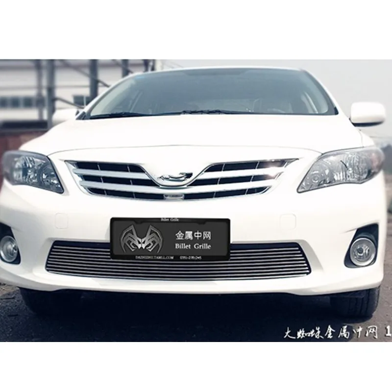 Free shipping For toyota corolla 2011-2013 High-quality aluminum alloy Front Grille Around Trim Racing Grills Car-styling | Автомобили и