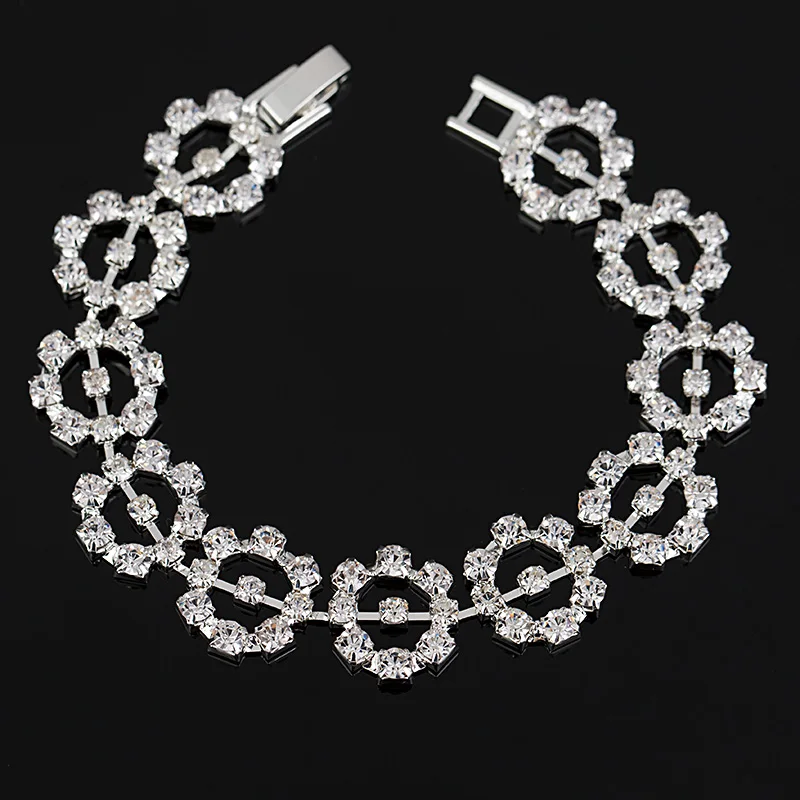 2018 свадебные браслеты Новое поступление супер сияющие хрустальные стразы со