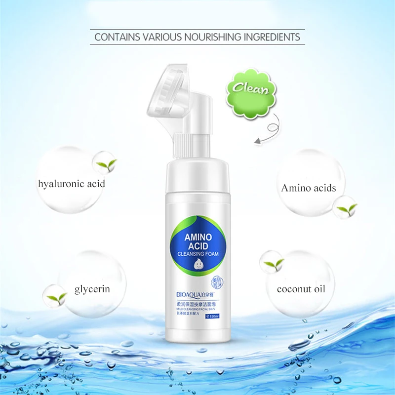 150G аминокислота для лица с гиалуроновой кислотой очищающее средство щетка мытья