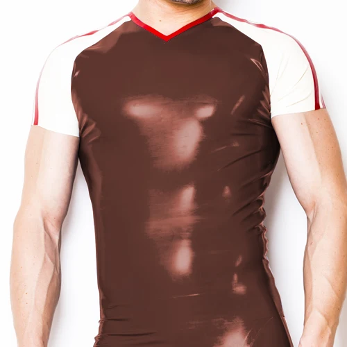 Мужская Резиновая кофейная рубашка с V-образным вырезом | Тематическая одежда и