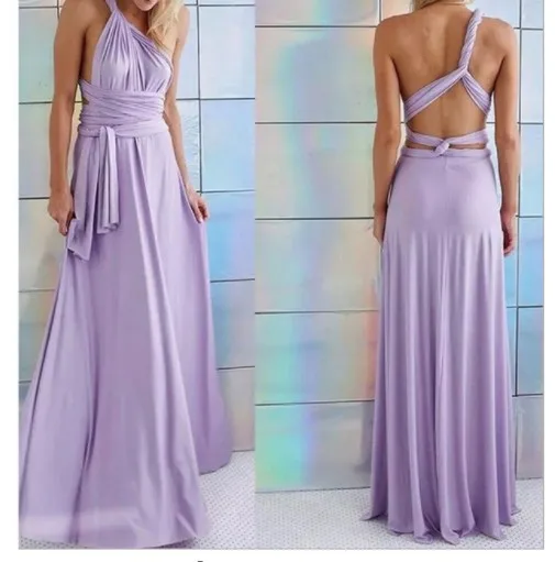 Лето Boho Сексуальный Длинное платье подружек невесты многоканальных Обёрточная