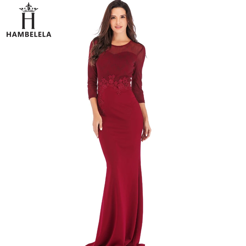 HAMBELELA Vestidos Verano вечернее платье русалки, кружевные вечерние платья для выпускного вечера, облегающее длинное платье макси, сексуальное платье для свадебной вечеринки - Цвет: AS SHOWN