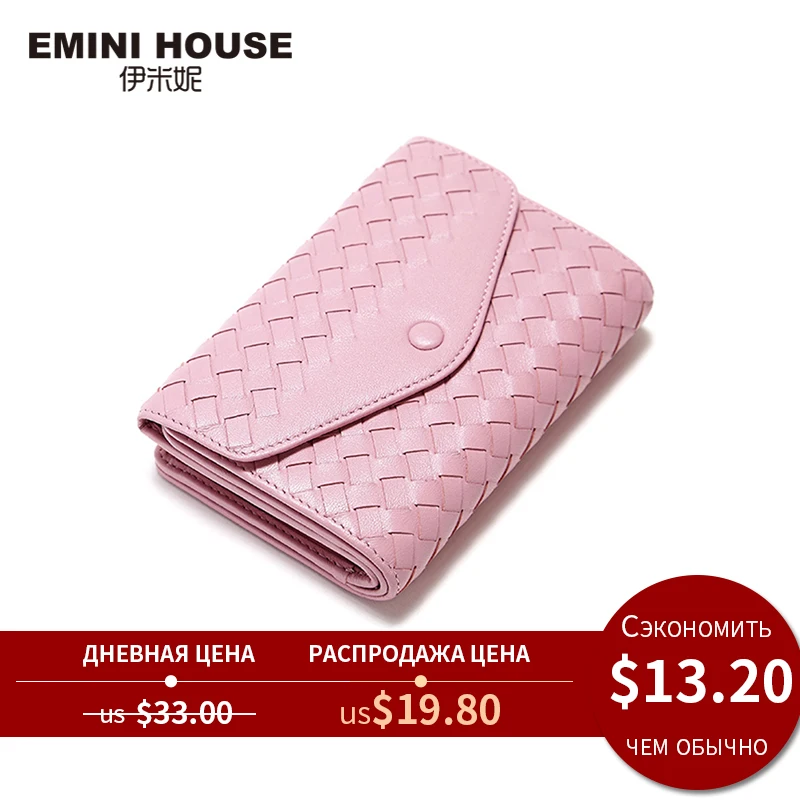 Женский вязаный кошелек EMINI HOUSE из овчины женский клатч с монетницей женские