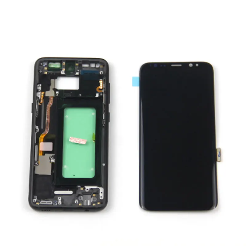 black with FRAME Для samsung Galaxy S8 G950 G950F G950fd ЖК сенсорный экран дигитайзер с записью экран с рамкой - Цвет: black with FRAME