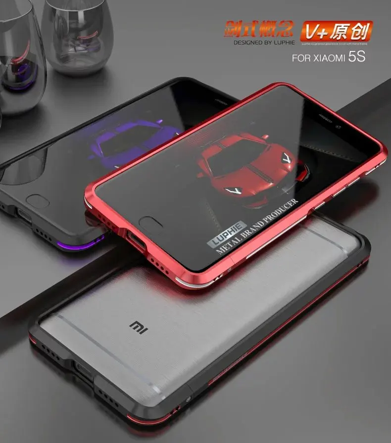 LUPHIE бренд супер металлический алюминиевый бампер чехол для Xiaomi Mi 5s роскошный