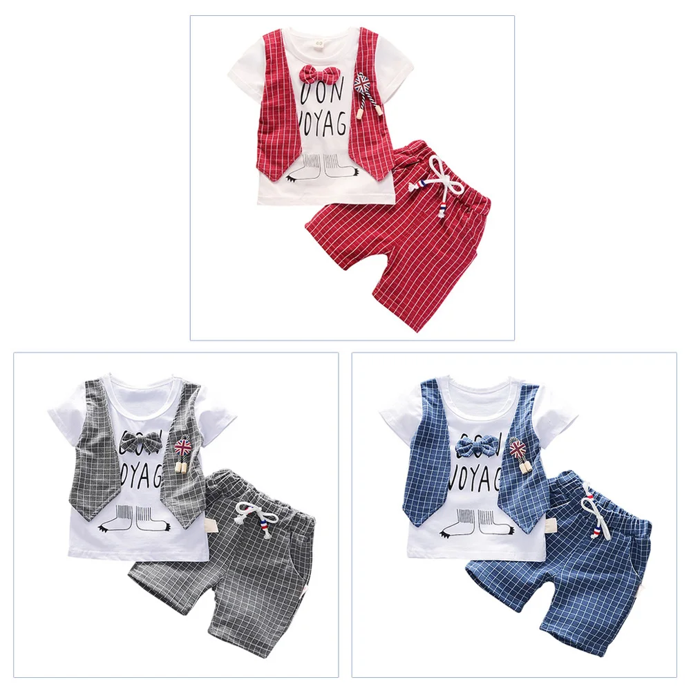 

Toddler Baby Boys Gentleman Bow T-shirt Tops Shorts Pants Outfits