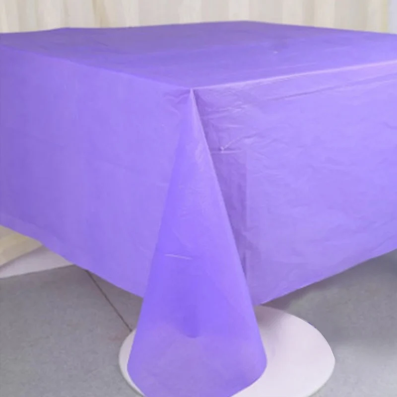 purple Туманная одноразовая скатерть одноразовая посуда для вечеринки 137X183 см 137X274 см для свадебного дня рождения прямоугольник - Цвет: purple
