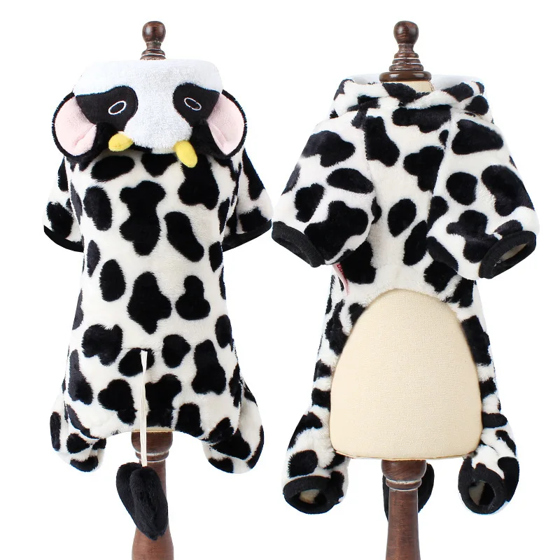 Hot Sale Dog Pet Clothes Velvet Cute Winter Clothing Cow Coat Cloth for |