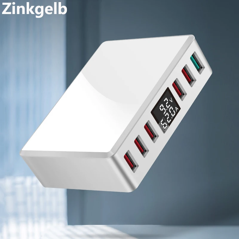 Универсальное зарядное устройство с несколькими USB портами и жк