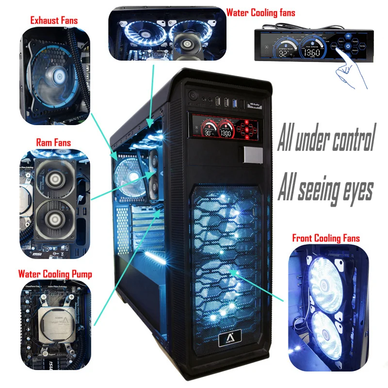 Alseye a-100L (R) 6 канала компьютер контроллер скорости вентилятора (5 шт.) оптовая