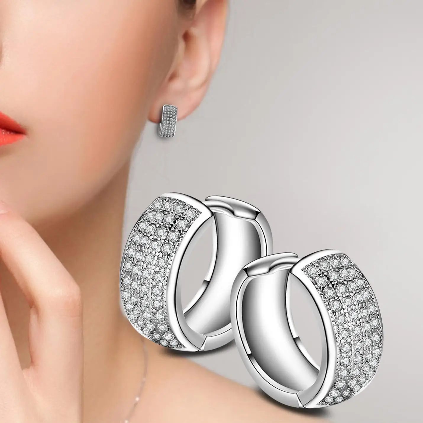 AAA Zircon hoop Earrings For Women Earring Earings Silver color Jewelry Earing Brincos Brinco Oorbellen Pendientes | Украшения и