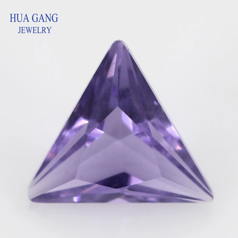

Purple Triangle Shape Princess Cut Loose Glass Beads Synthetic Gems For Jewelry Size 3x3~8x8mm Free Shipping