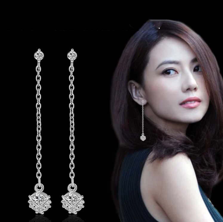 Хороший Доставка Блестящий Красивый Мяч CZ Кубический Цирконий Мотаться Серьги