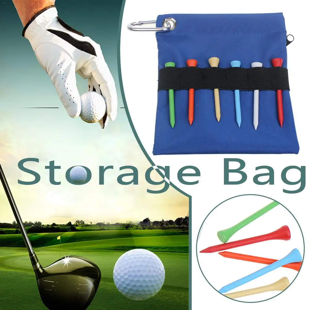 

Hot Sale Zippered Golf Tee Ball Bag 1614cm Nylon Storage Bag Holder with Carabiner Golfing Accessories amicable