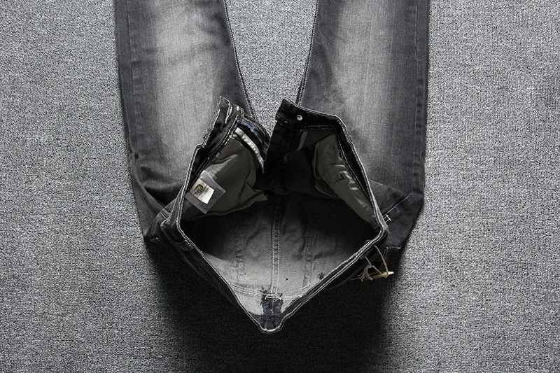 black ripped jeans men 2015 hot mens designer famous brand brands high quality 961 free shipping | Мужская одежда